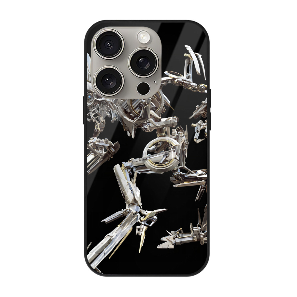 （画像用） Transformers トランスフォーマー 【iPhone15Pro対応】スマホケース 耐衝撃＆黄変防止 背面ガラス