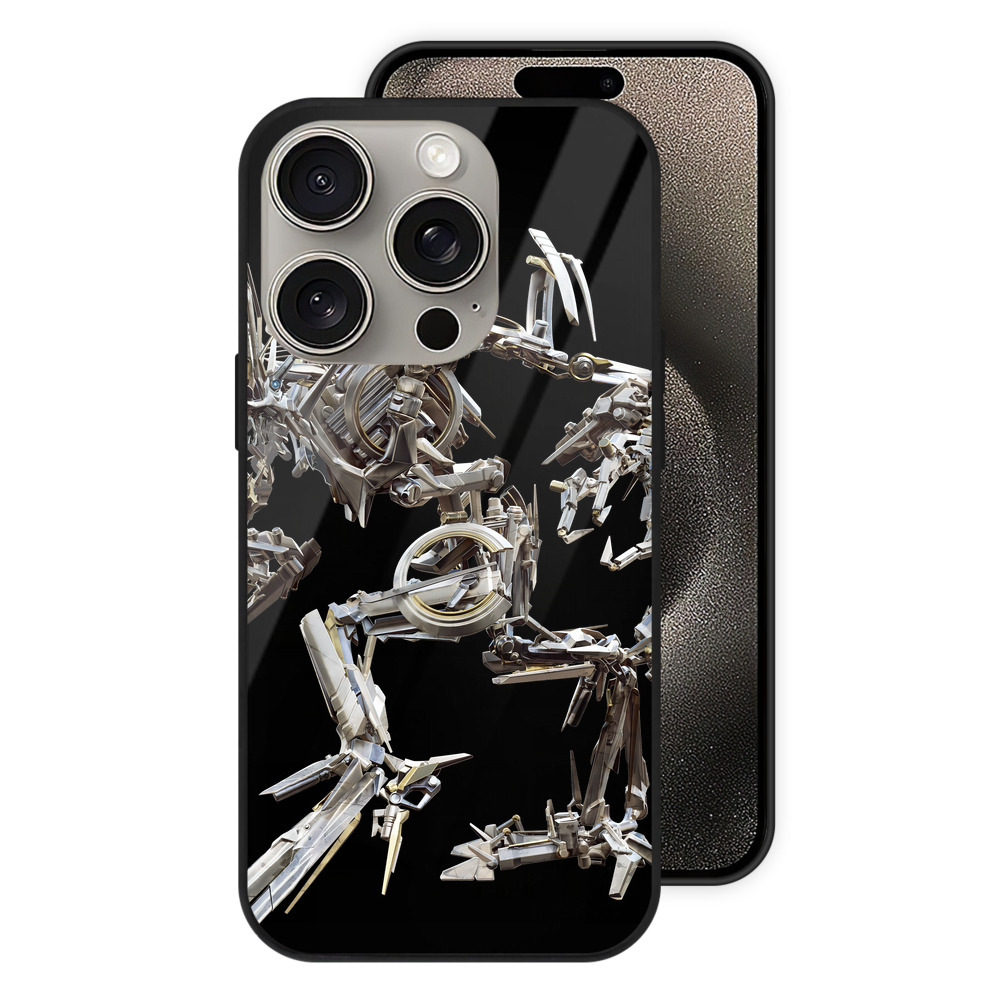 （画像用） Transformers トランスフォーマー 【iPhone15Pro対応】スマホケース 耐衝撃＆黄変防止 背面ガラス