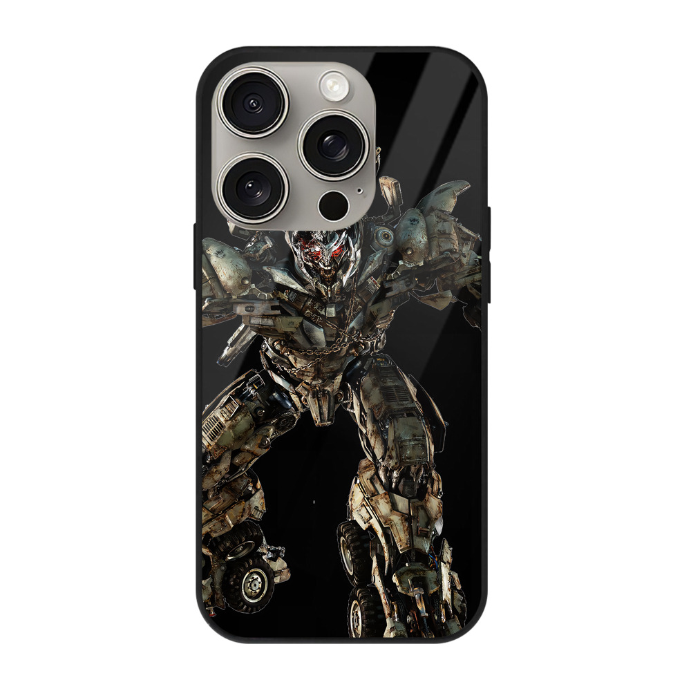 （画像用） Transformers トランスフォーマー 【iPhone15Pro対応】スマホケース 耐衝撃＆黄変防止 背面ガラス