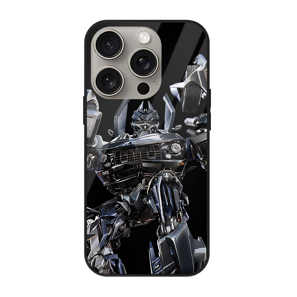 （画像用） Transformers トランスフォーマー 【iPhone15Pro対応】スマホケース 耐衝撃＆黄変防止 背面ガラス