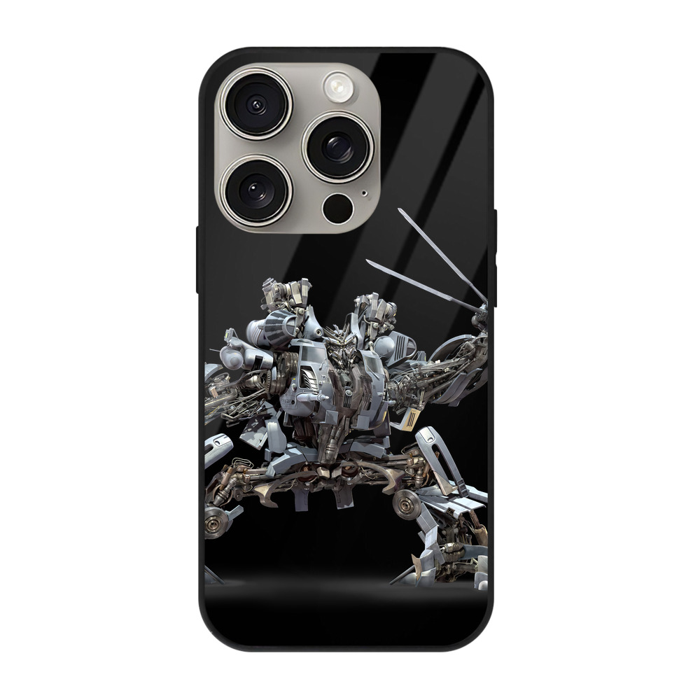 （画像用） Transformers トランスフォーマー 【iPhone15Pro対応】スマホケース 耐衝撃＆黄変防止 背面ガラス