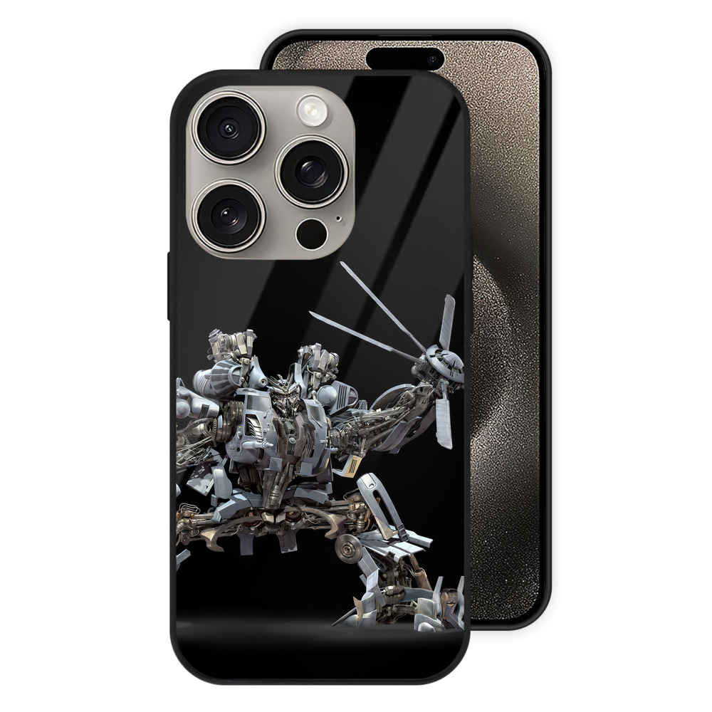 （画像用） Transformers トランスフォーマー 【iPhone15Pro対応】スマホケース 耐衝撃＆黄変防止 背面ガラス