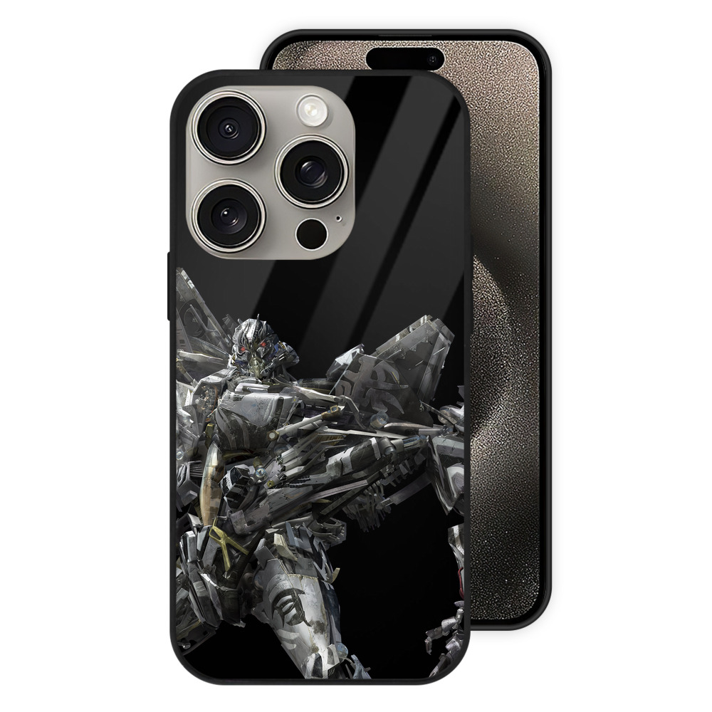 （画像用） Transformers トランスフォーマー 【iPhone15Pro対応】スマホケース 耐衝撃＆黄変防止 背面ガラス
