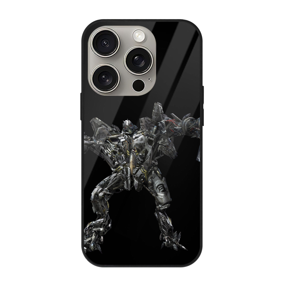 （画像用） Transformers トランスフォーマー 【iPhone15Pro対応】スマホケース 耐衝撃＆黄変防止 背面ガラス