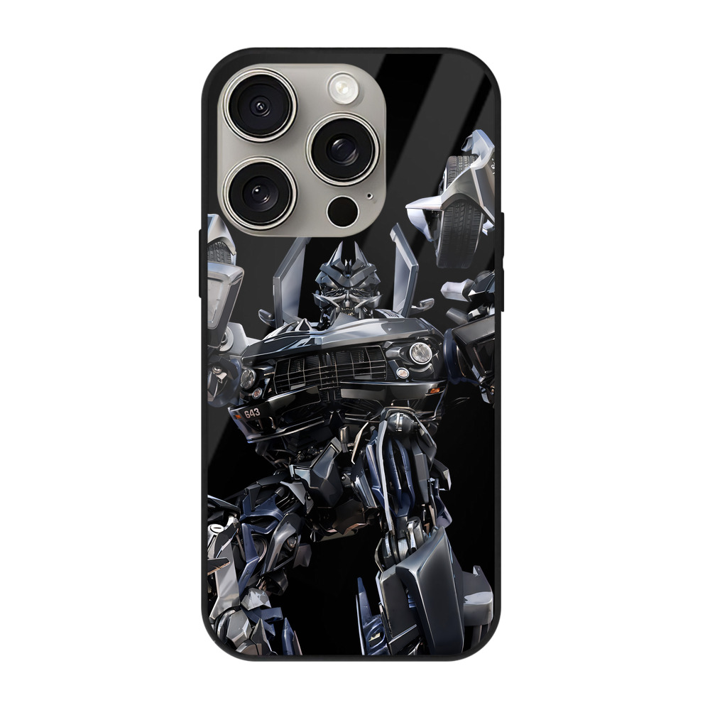 （画像用） Transformers トランスフォーマー 【iPhone15Pro対応】スマホケース 耐衝撃＆黄変防止 背面ガラス