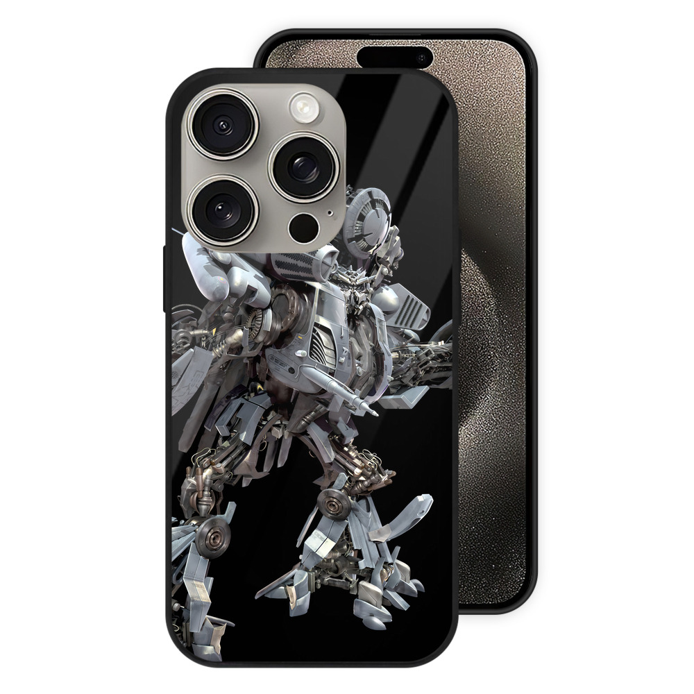（画像用） Transformers トランスフォーマー 【iPhone15Pro対応】スマホケース 耐衝撃＆黄変防止 背面ガラス