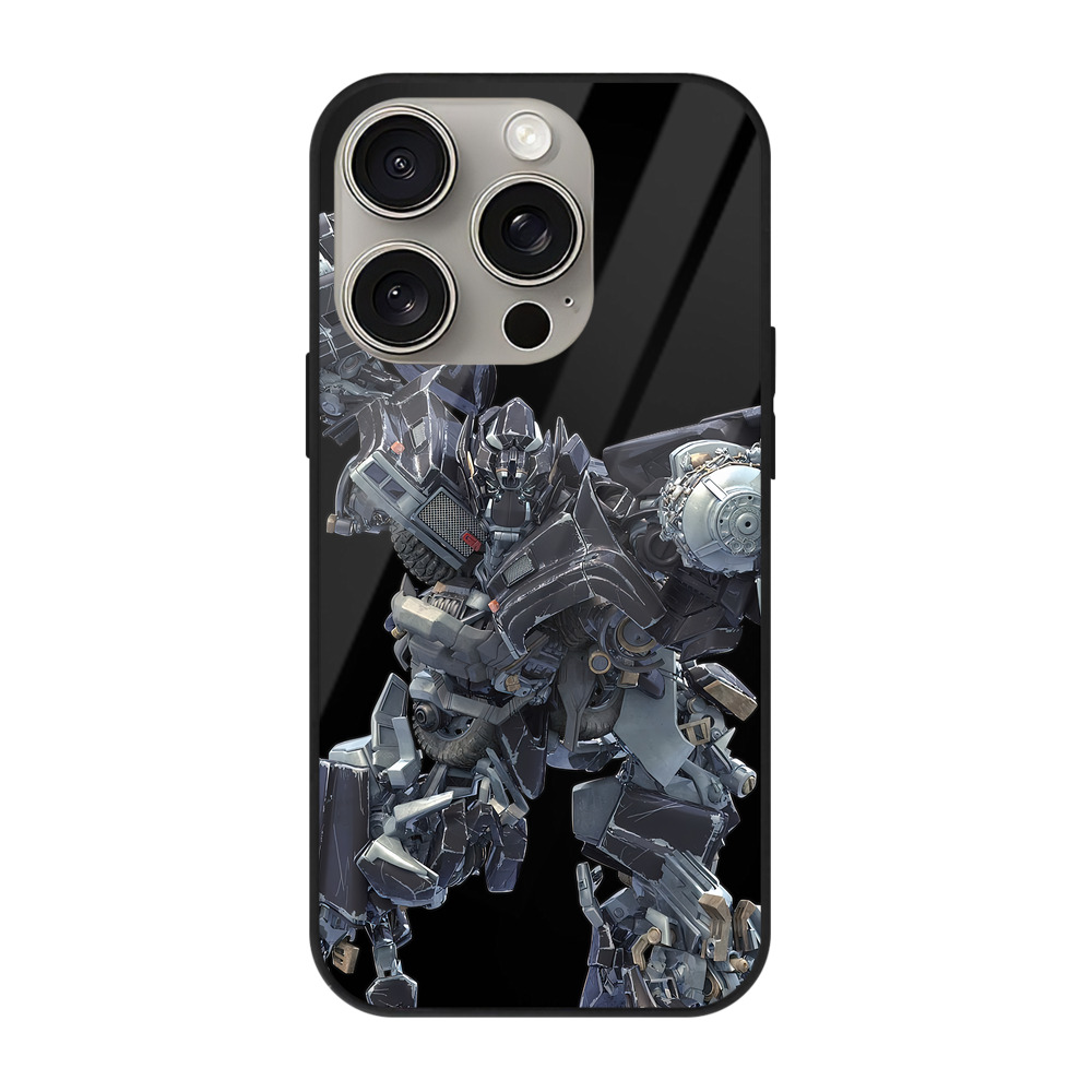 （画像用） Transformers トランスフォーマー 【iPhone15Pro対応】スマホケース 耐衝撃＆黄変防止 背面ガラス
