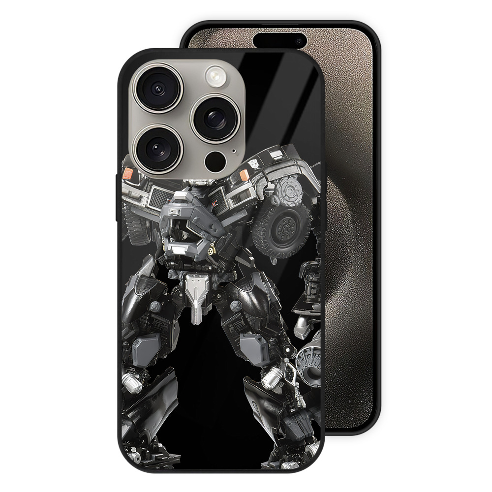 （画像用） Transformers トランスフォーマー 【iPhone15Pro対応】スマホケース 耐衝撃＆黄変防止 背面ガラス