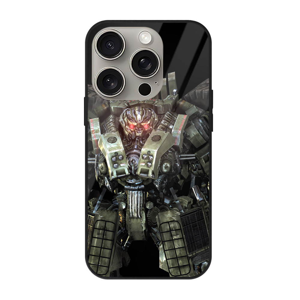 （画像用） Transformers トランスフォーマー 【iPhone15Pro対応】スマホケース 耐衝撃＆黄変防止 背面ガラス