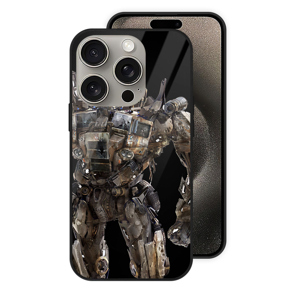 （画像用） Transformers トランスフォーマー 【iPhone15Pro対応】スマホケース 耐衝撃＆黄変防止 背面ガラス