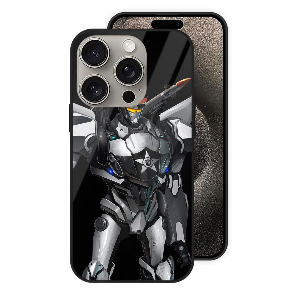 （画像用） Transformers トランスフォーマー 【iPhone15Pro対応】スマホケース 耐衝撃＆黄変防止 背面ガラス