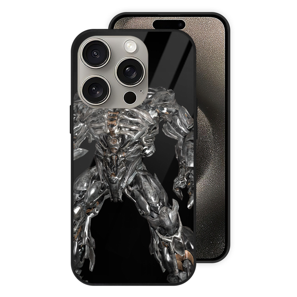 （画像用） Transformers トランスフォーマー 【iPhone15Pro対応】スマホケース 耐衝撃＆黄変防止 背面ガラス