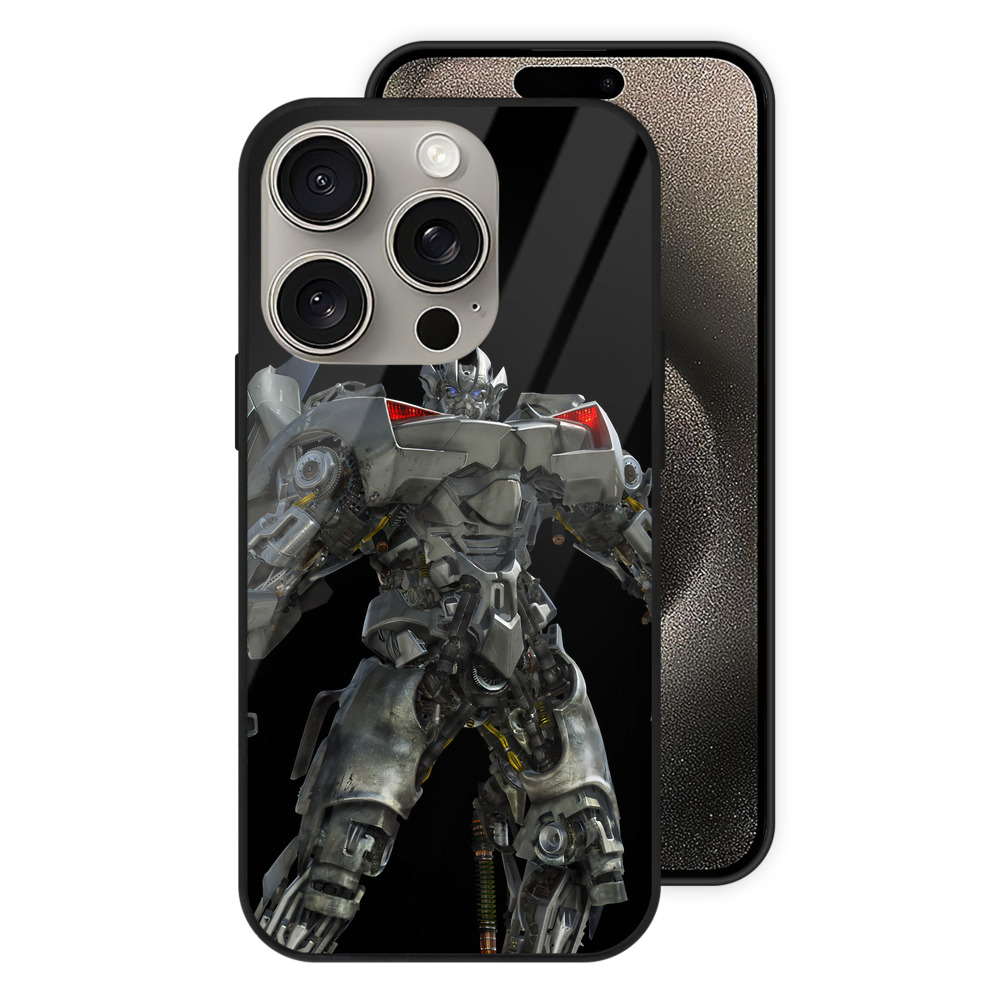 （画像用） Transformers トランスフォーマー 【iPhone15Pro対応】スマホケース 耐衝撃＆黄変防止 背面ガラス