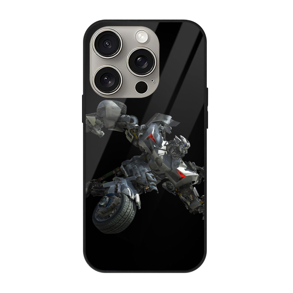 （画像用） Transformers トランスフォーマー 【iPhone15Pro対応】スマホケース 耐衝撃＆黄変防止 背面ガラス