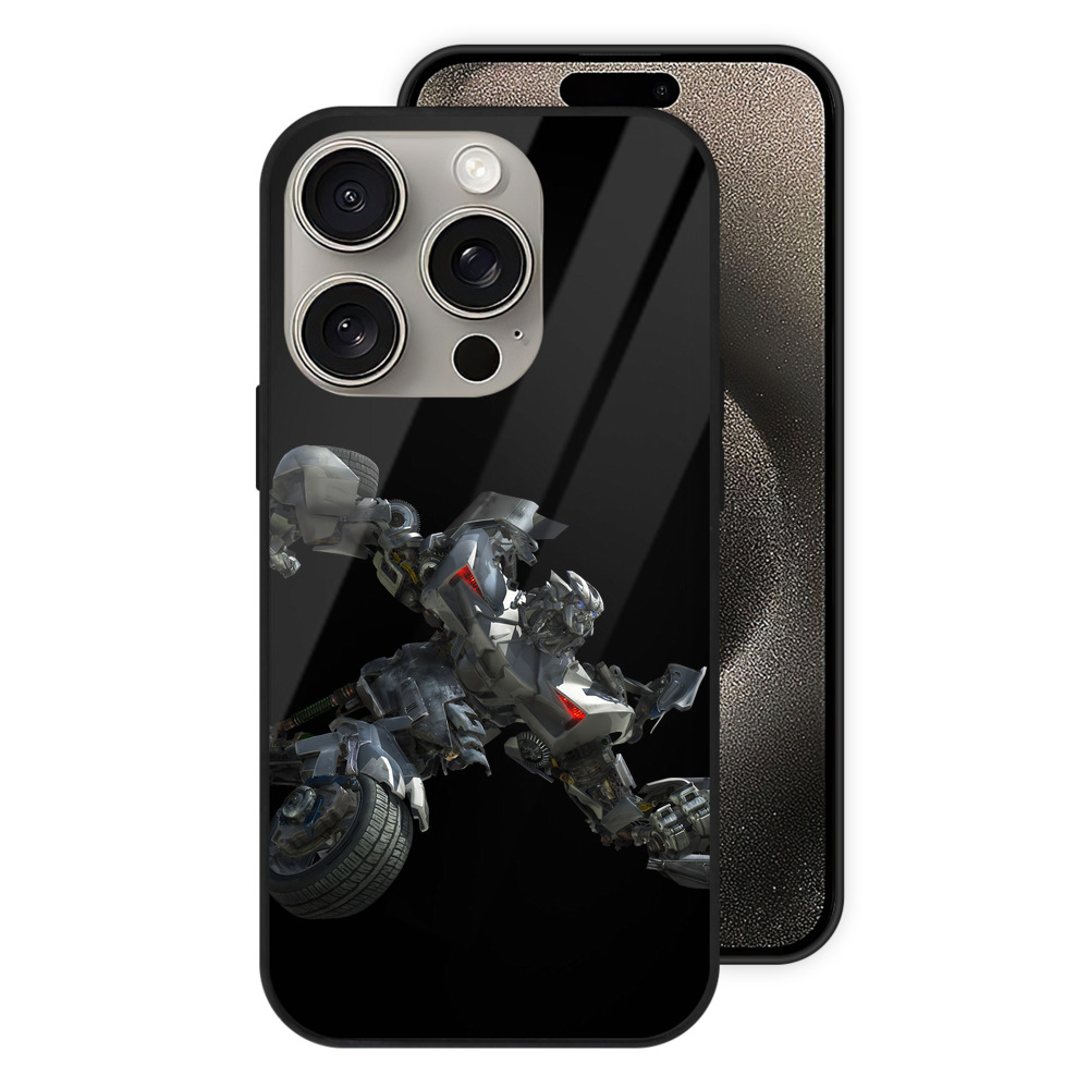 （画像用） Transformers トランスフォーマー 【iPhone15Pro対応】スマホケース 耐衝撃＆黄変防止 背面ガラス