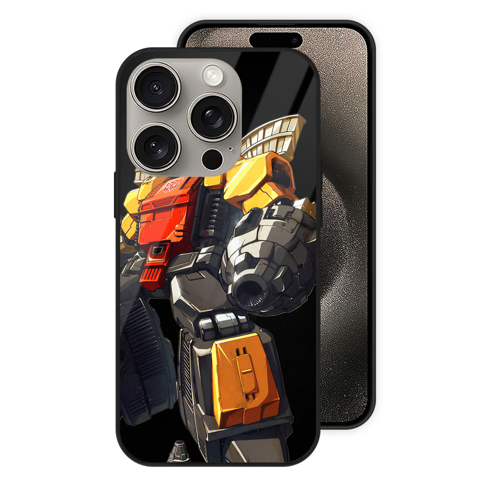 （画像用） Transformers トランスフォーマー 【iPhone15Pro対応】スマホケース 耐衝撃＆黄変防止 背面ガラス