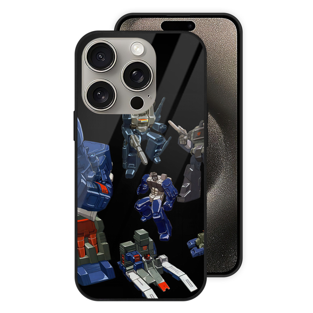 （画像用） Transformers トランスフォーマー 【iPhone15Pro対応】スマホケース 耐衝撃＆黄変防止 背面ガラス