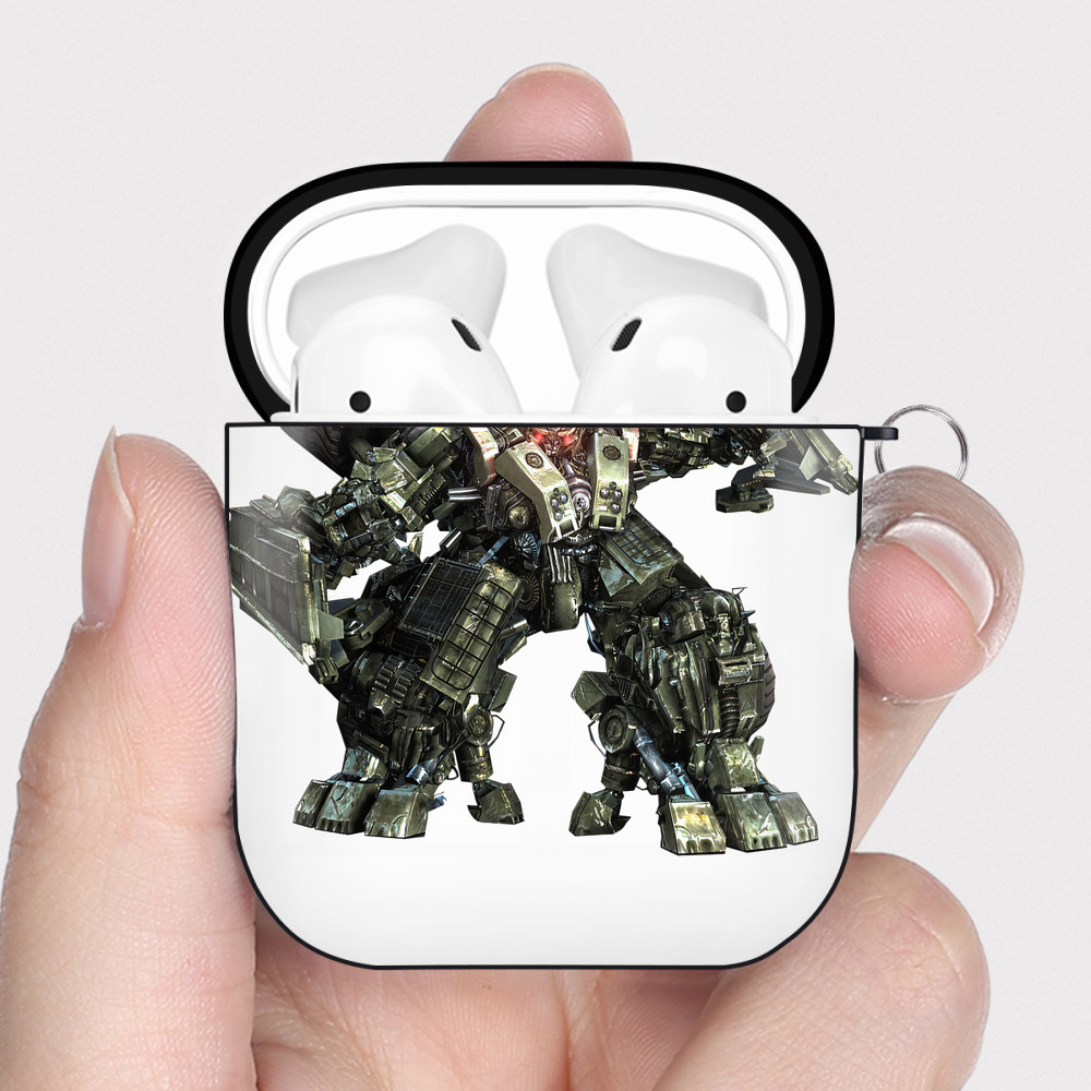 （画像用） Transformers トランスフォーマー AirPods 第2世代保護ケース ハードシェル ブラック 耐衝撃・防指紋・カラビナ付き