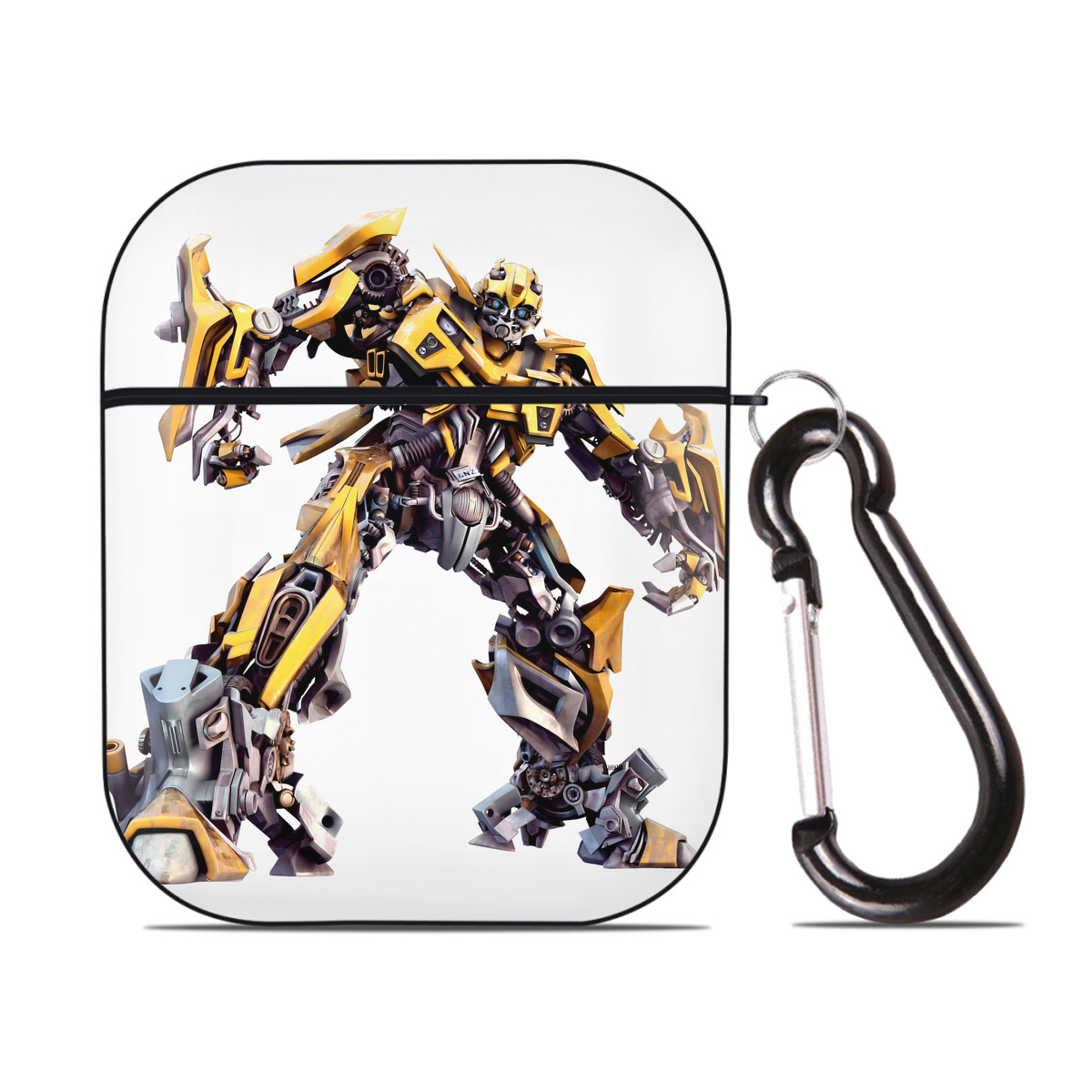 （画像用） Transformers トランスフォーマー AirPods 第2世代保護ケース ハードシェル ブラック 耐衝撃・防指紋・カラビナ付き