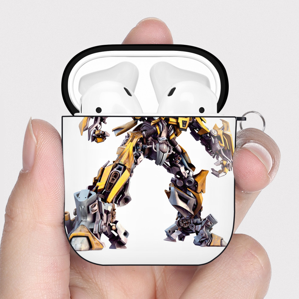 （画像用） Transformers トランスフォーマー AirPods 第2世代保護ケース ハードシェル ブラック 耐衝撃・防指紋・カラビナ付き