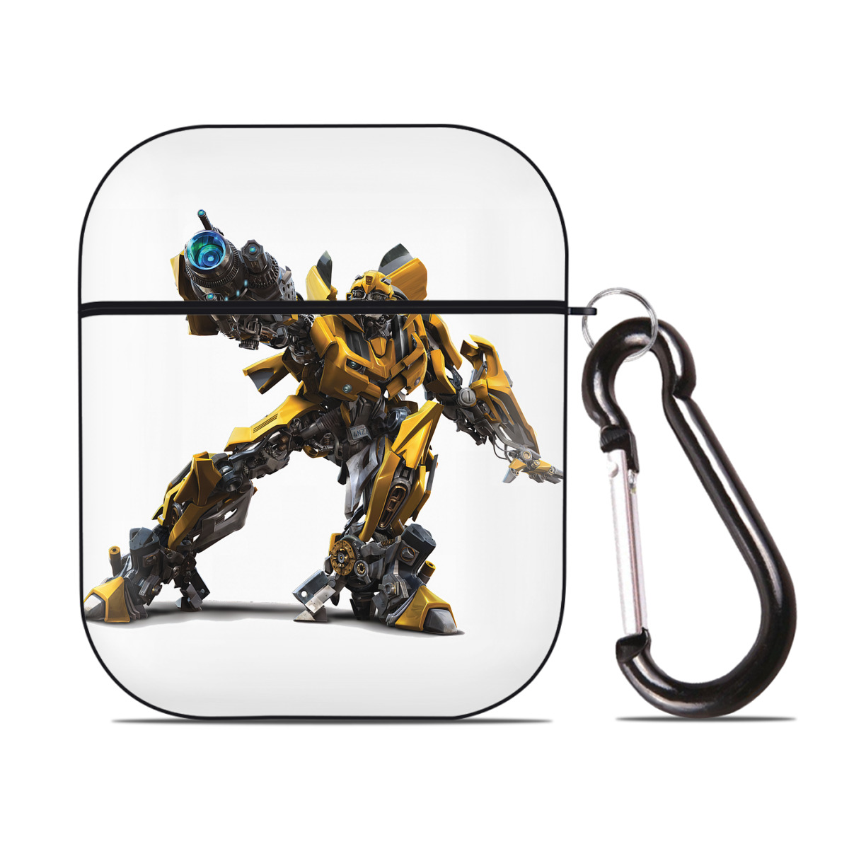 （画像用） Transformers トランスフォーマー AirPods 第2世代保護ケース ハードシェル ブラック 耐衝撃・防指紋・カラビナ付き