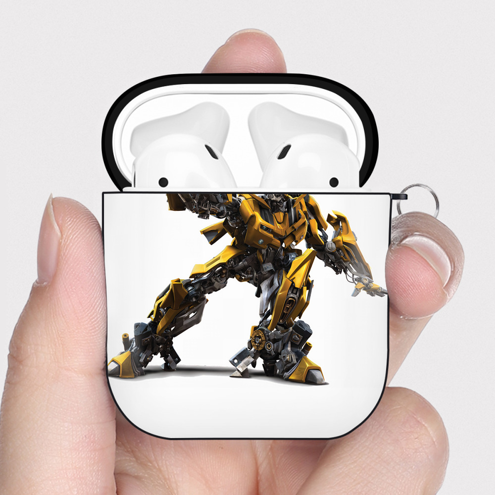（画像用） Transformers トランスフォーマー AirPods 第2世代保護ケース ハードシェル ブラック 耐衝撃・防指紋・カラビナ付き