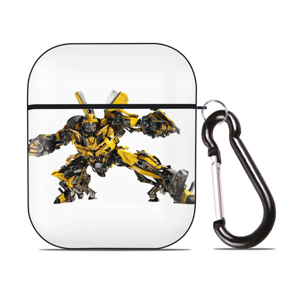 （画像用） Transformers トランスフォーマー AirPods 第2世代保護ケース ハードシェル ブラック 耐衝撃・防指紋・カラビナ付き