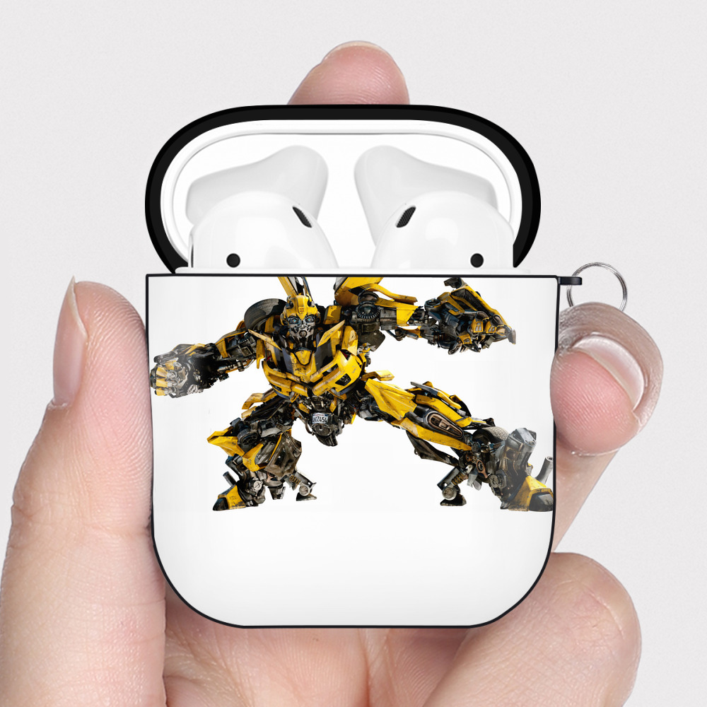 （画像用） Transformers トランスフォーマー AirPods 第2世代保護ケース ハードシェル ブラック 耐衝撃・防指紋・カラビナ付き