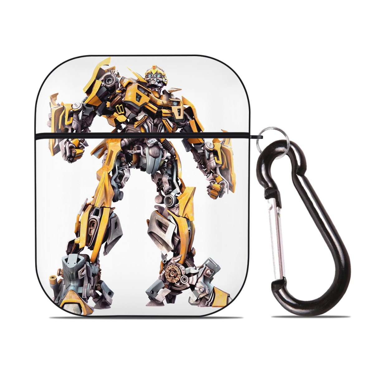 （画像用） Transformers トランスフォーマー AirPods 第2世代保護ケース ハードシェル ブラック 耐衝撃・防指紋・カラビナ付き