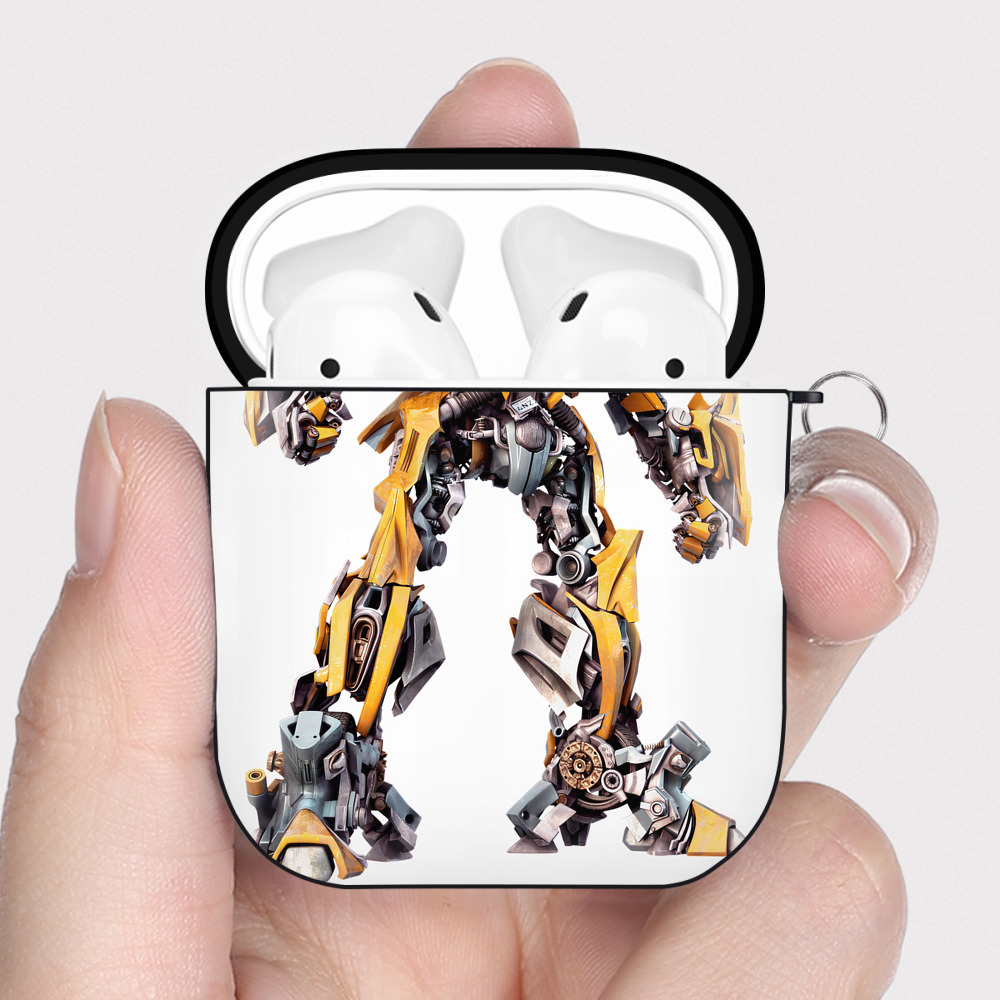 （画像用） Transformers トランスフォーマー AirPods 第2世代保護ケース ハードシェル ブラック 耐衝撃・防指紋・カラビナ付き