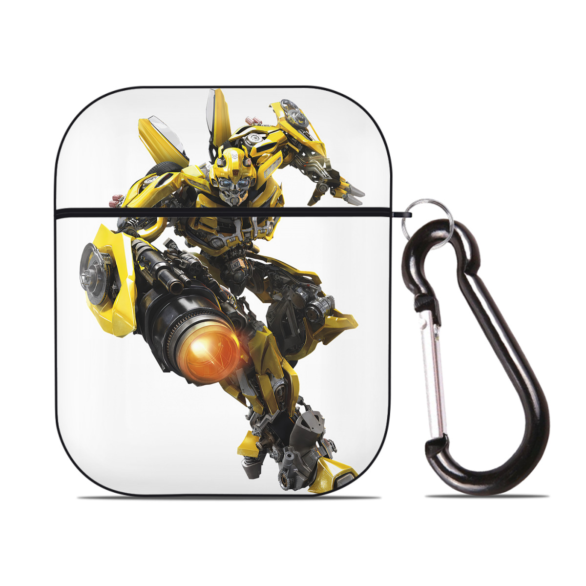 （画像用） Transformers トランスフォーマー AirPods 第2世代保護ケース ハードシェル ブラック 耐衝撃・防指紋・カラビナ付き