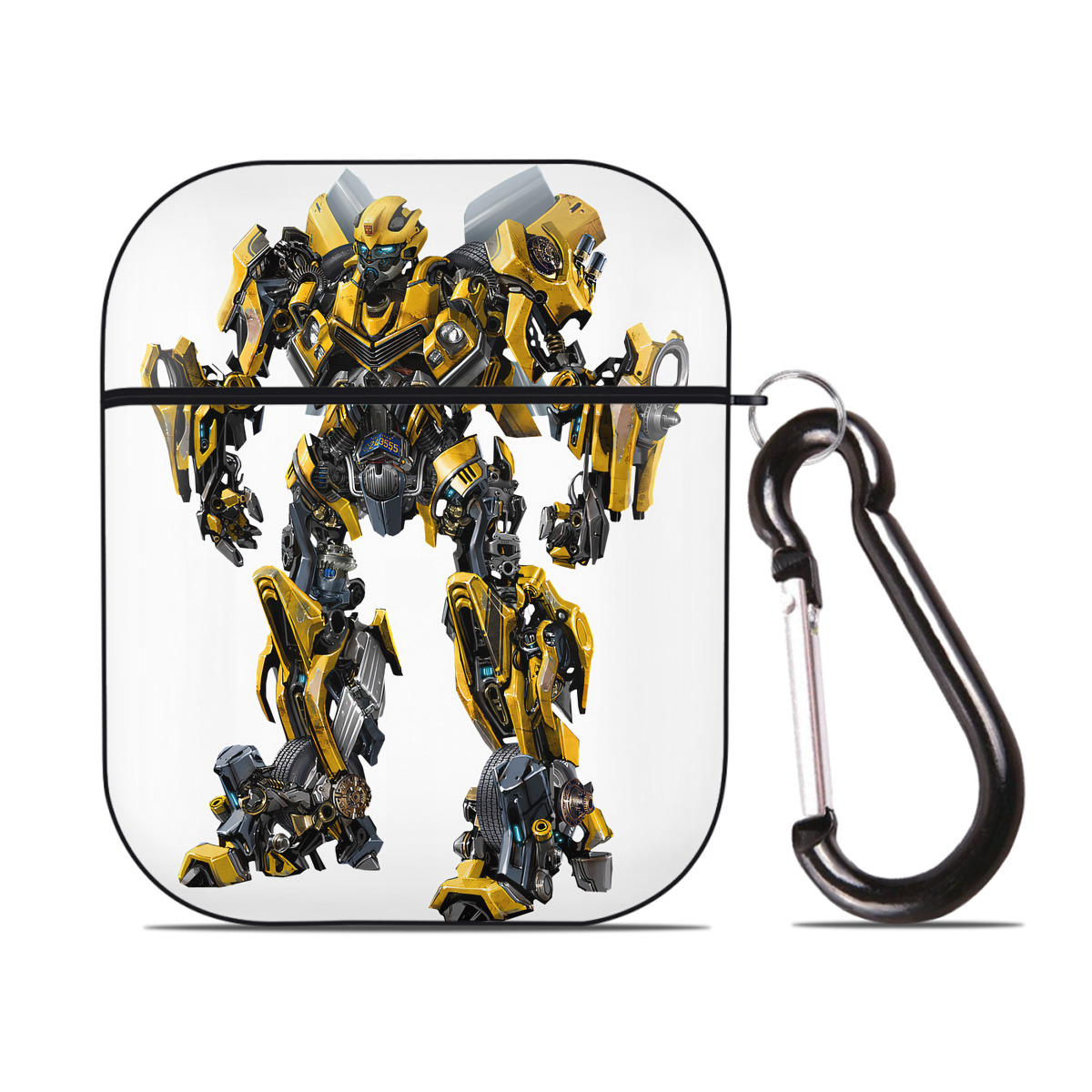 （画像用） Transformers トランスフォーマー AirPods 第2世代保護ケース ハードシェル ブラック 耐衝撃・防指紋・カラビナ付き