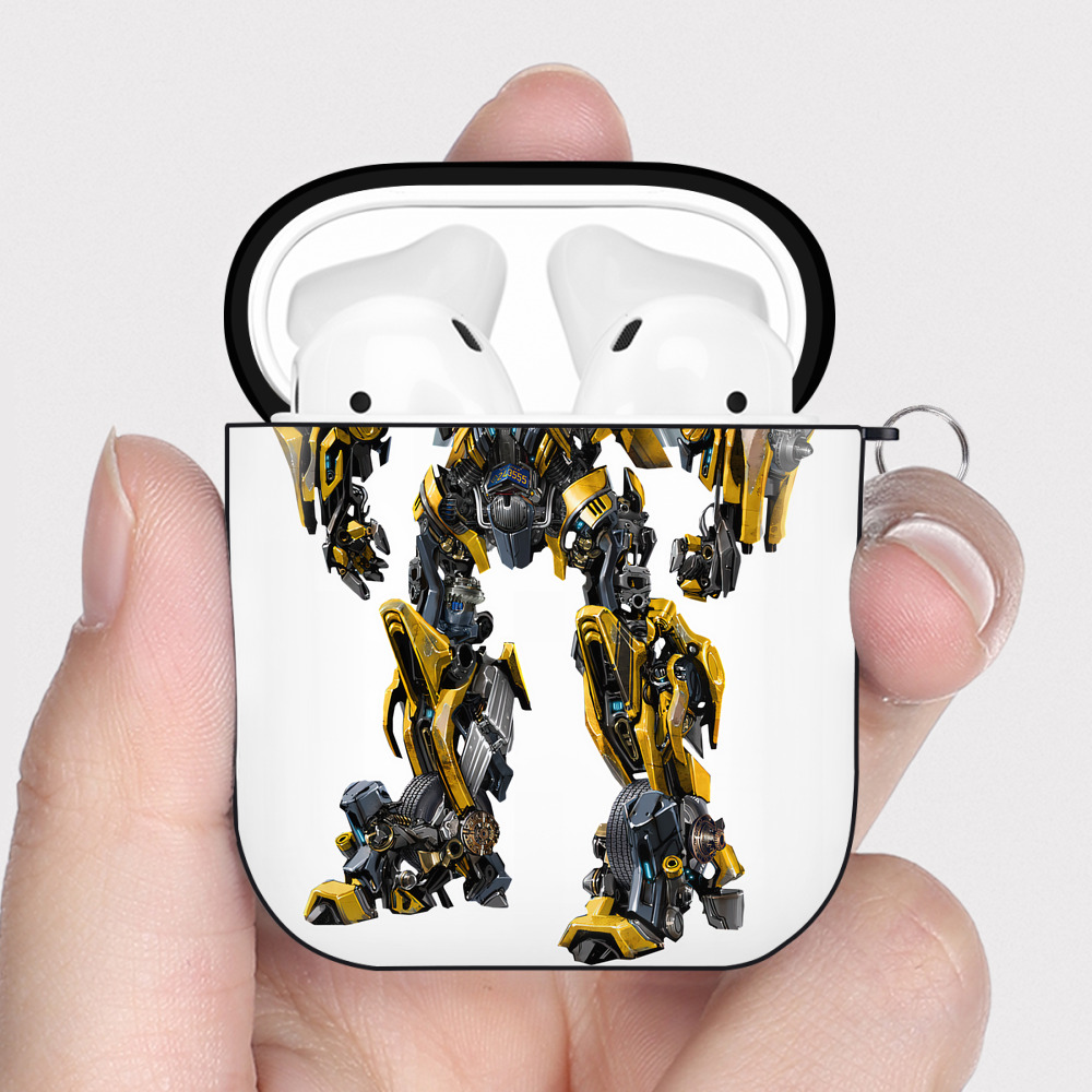 （画像用） Transformers トランスフォーマー AirPods 第2世代保護ケース ハードシェル ブラック 耐衝撃・防指紋・カラビナ付き