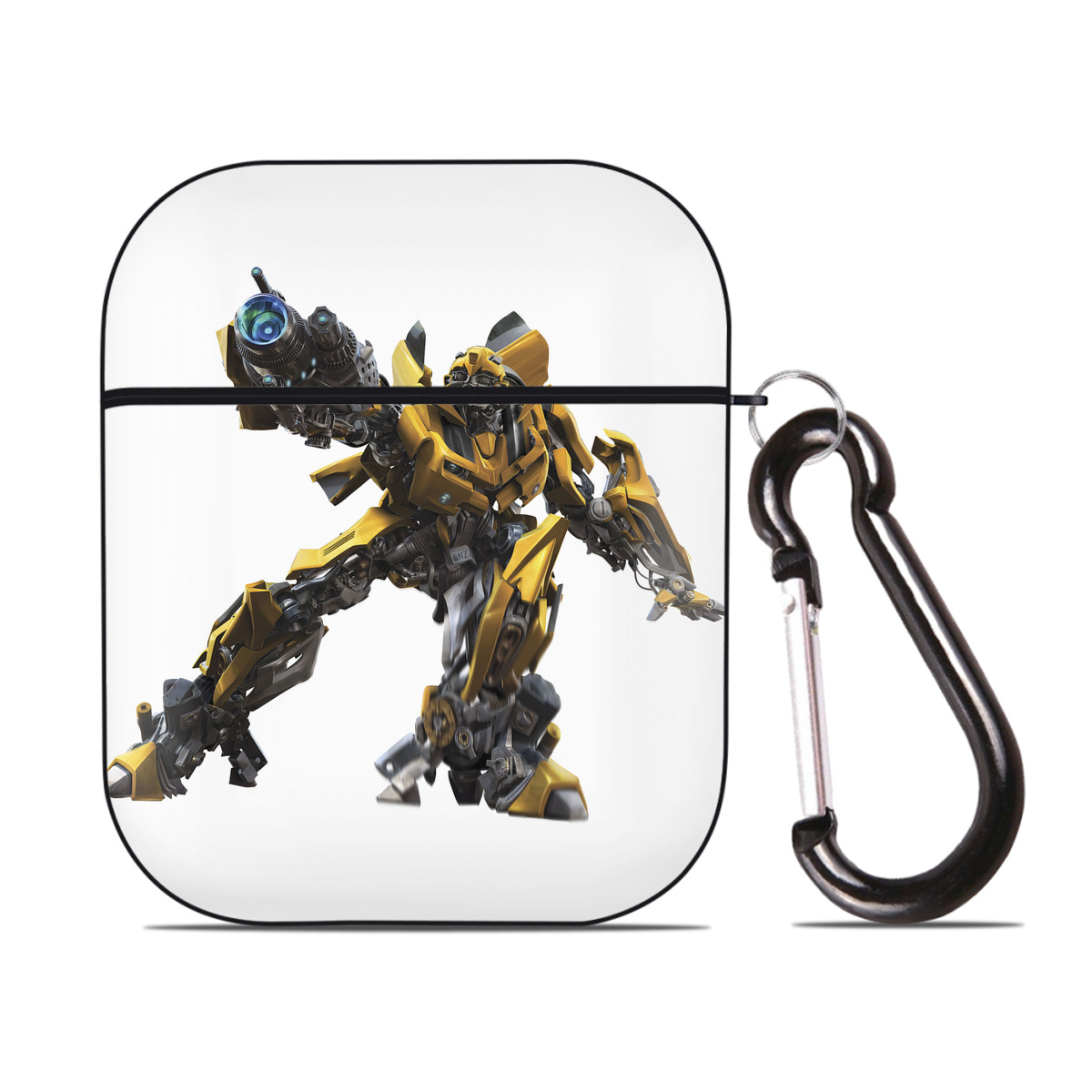 （画像用） Transformers トランスフォーマー AirPods 第2世代保護ケース ハードシェル ブラック 耐衝撃・防指紋・カラビナ付き
