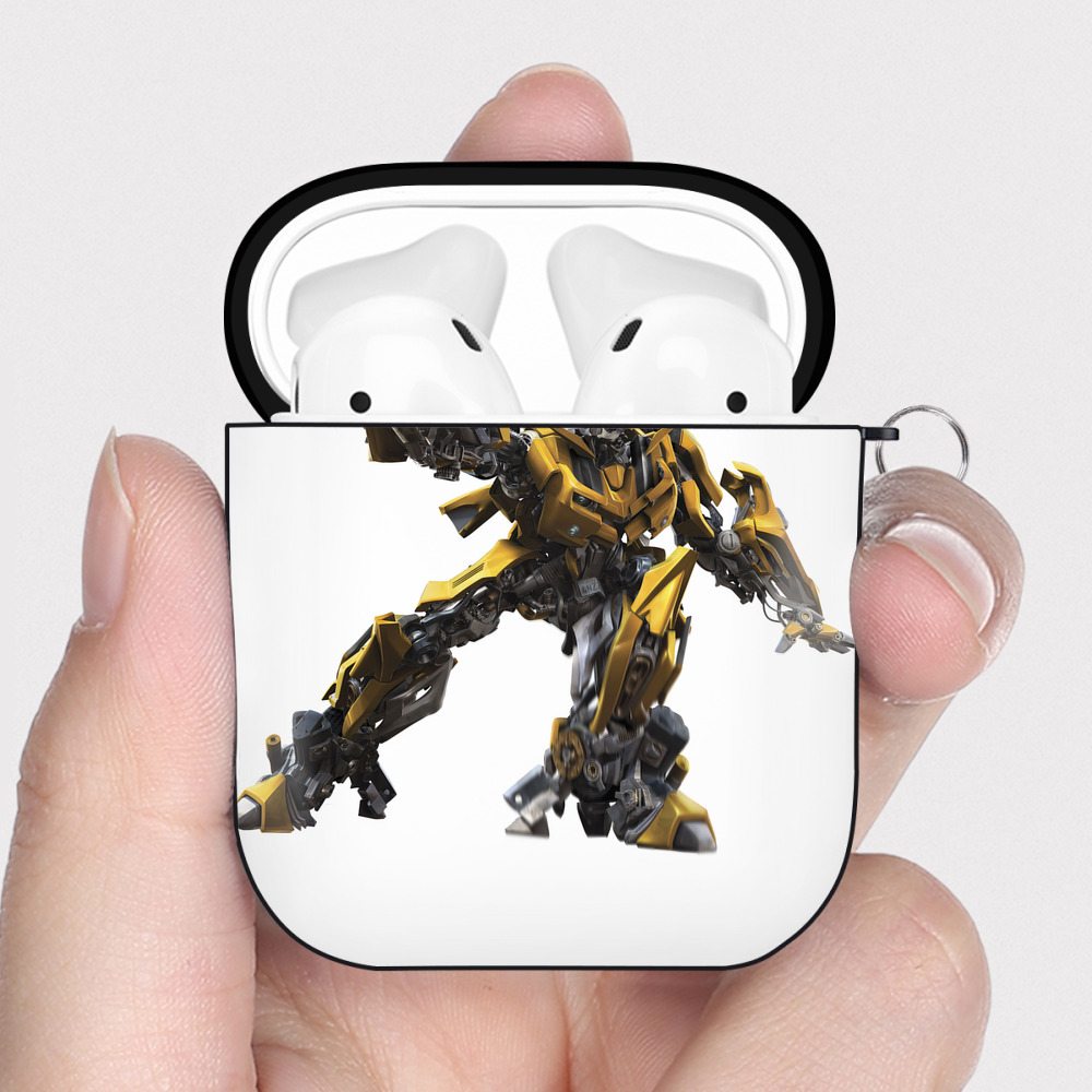 （画像用） Transformers トランスフォーマー AirPods 第2世代保護ケース ハードシェル ブラック 耐衝撃・防指紋・カラビナ付き