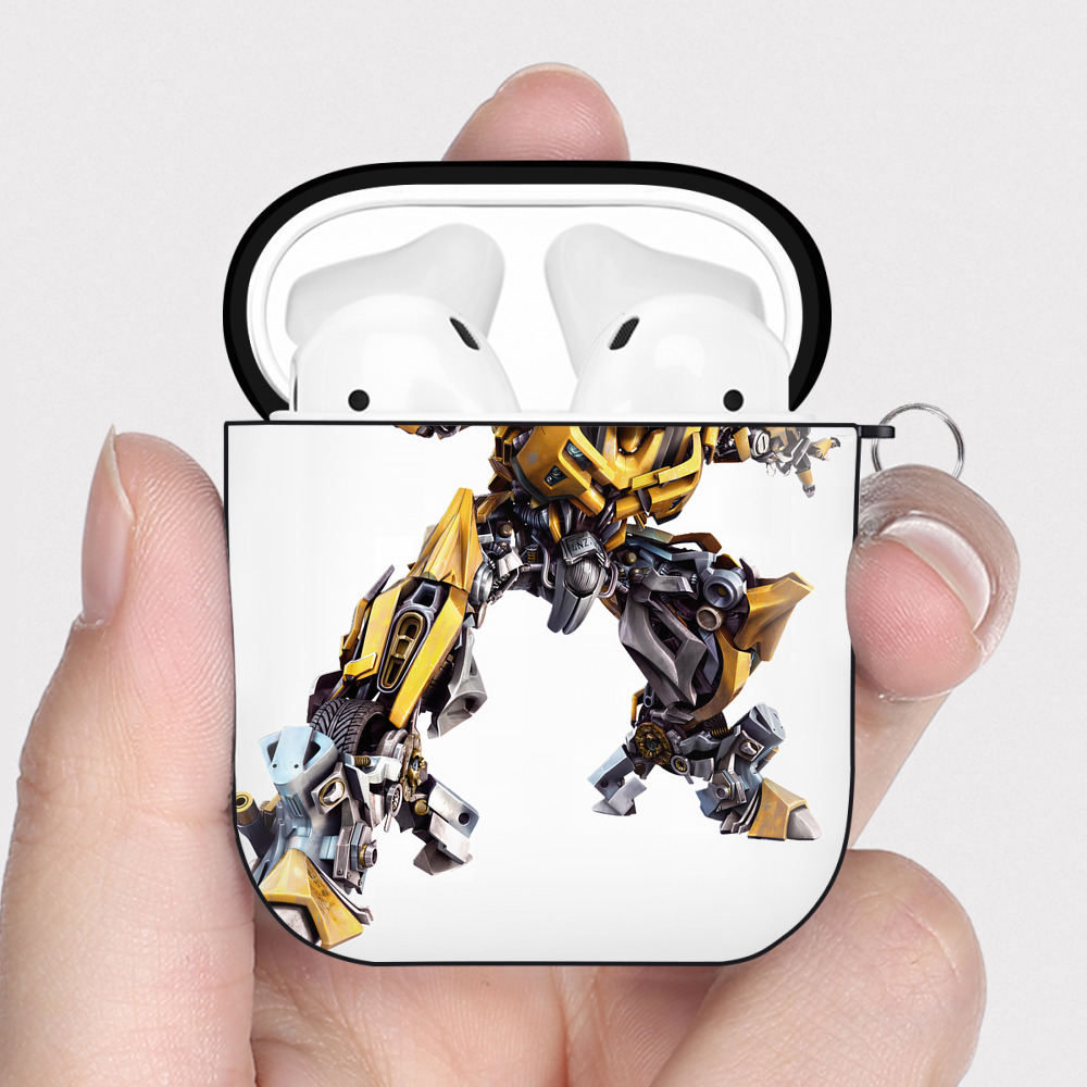 （画像用） Transformers トランスフォーマー AirPods 第2世代保護ケース ハードシェル ブラック 耐衝撃・防指紋・カラビナ付き
