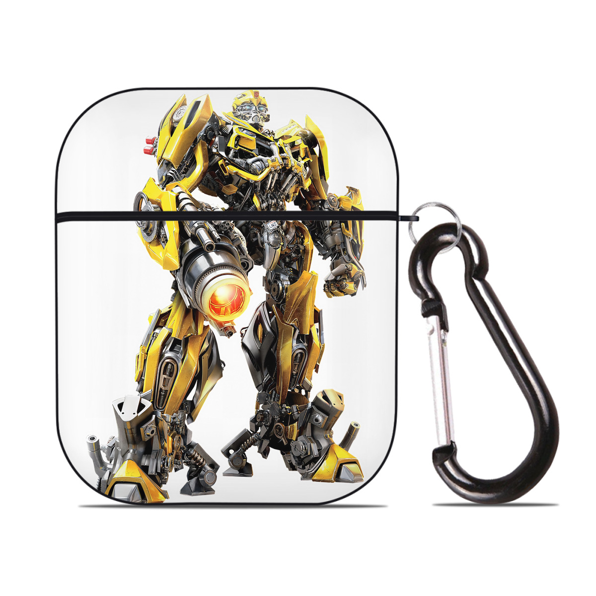 （画像用） Transformers トランスフォーマー AirPods 第2世代保護ケース ハードシェル ブラック 耐衝撃・防指紋・カラビナ付き