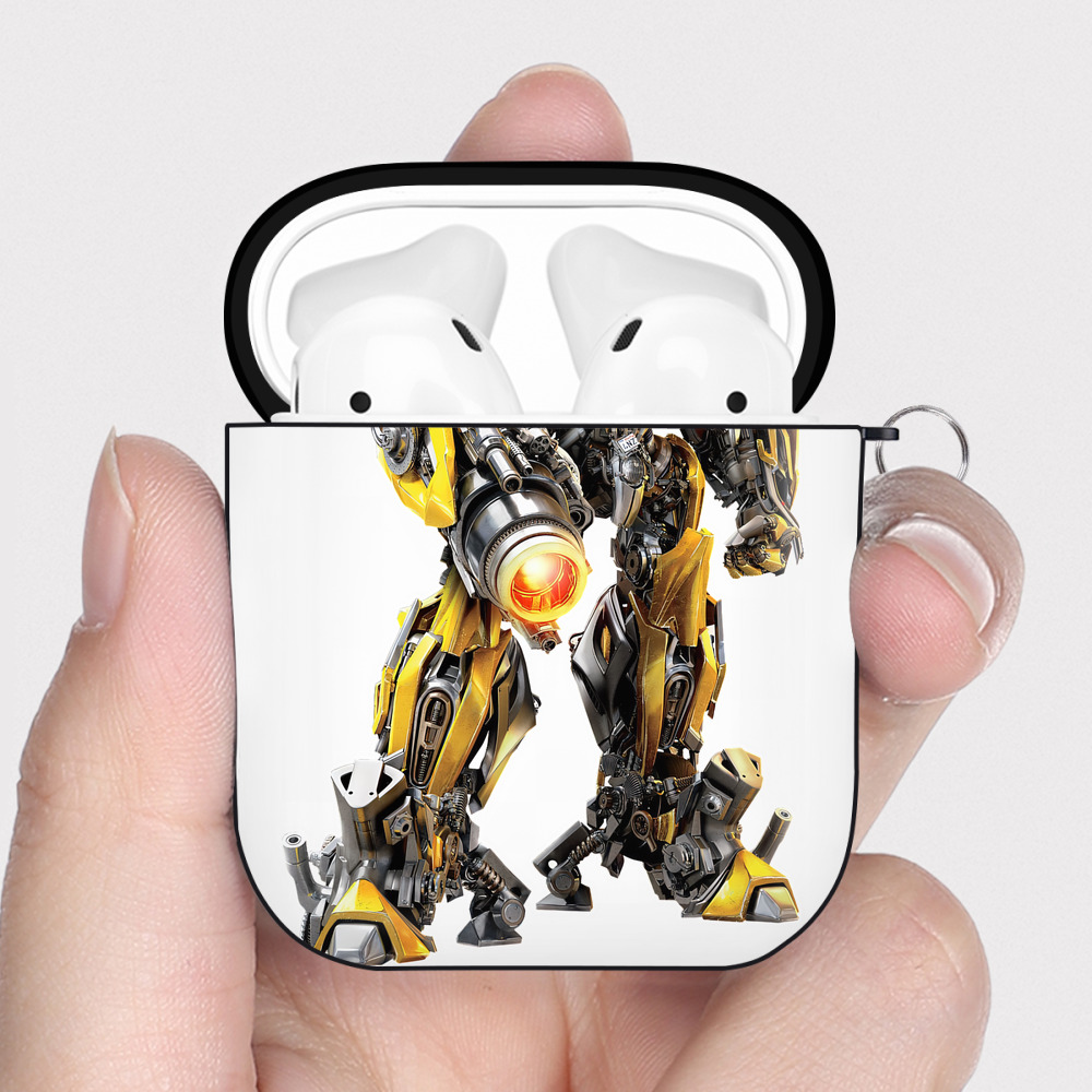 （画像用） Transformers トランスフォーマー AirPods 第2世代保護ケース ハードシェル ブラック 耐衝撃・防指紋・カラビナ付き