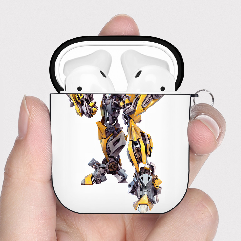 （画像用） Transformers トランスフォーマー AirPods 第2世代保護ケース ハードシェル ブラック 耐衝撃・防指紋・カラビナ付き