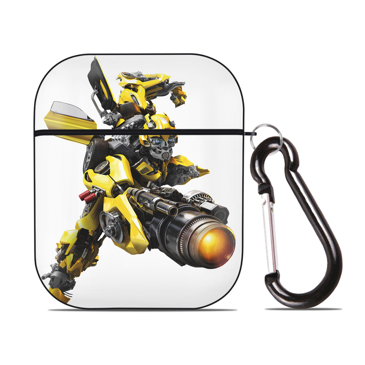 （画像用） Transformers トランスフォーマー AirPods 第2世代保護ケース ハードシェル ブラック 耐衝撃・防指紋・カラビナ付き
