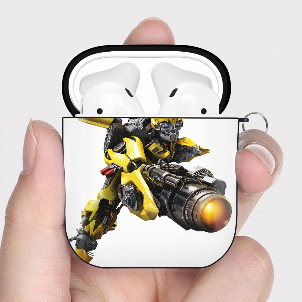（画像用） Transformers トランスフォーマー AirPods 第2世代保護ケース ハードシェル ブラック 耐衝撃・防指紋・カラビナ付き