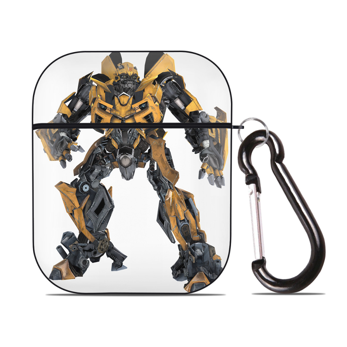 （画像用） Transformers トランスフォーマー AirPods 第2世代保護ケース ハードシェル ブラック 耐衝撃・防指紋・カラビナ付き