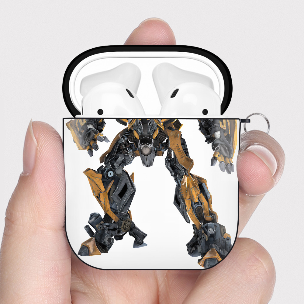 （画像用） Transformers トランスフォーマー AirPods 第2世代保護ケース ハードシェル ブラック 耐衝撃・防指紋・カラビナ付き
