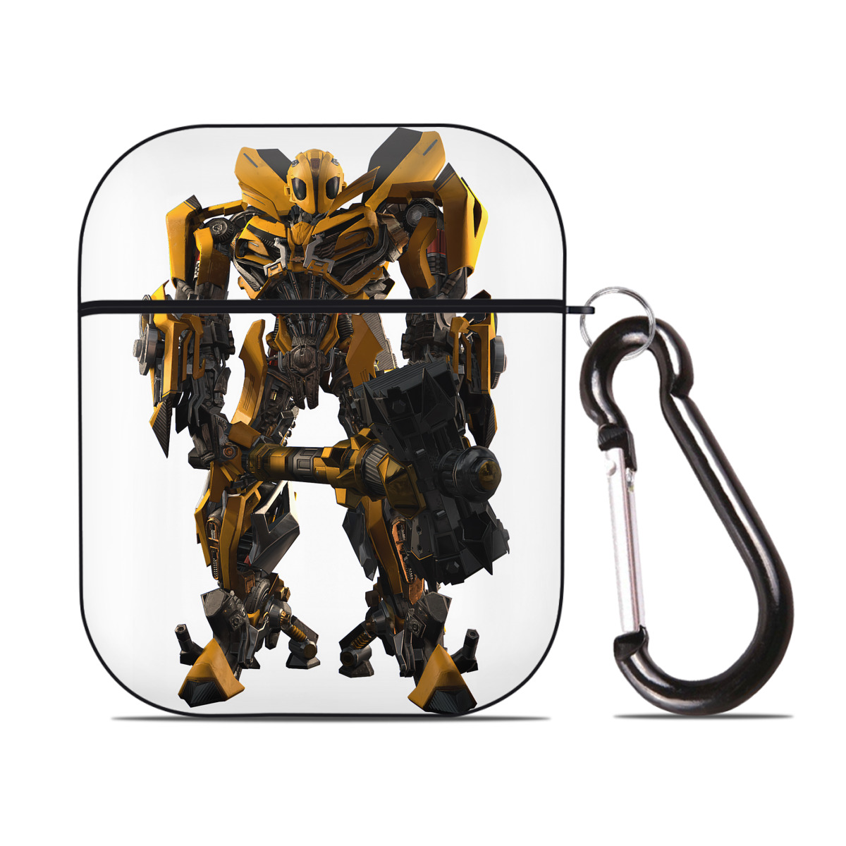 （画像用） Transformers トランスフォーマー AirPods 第2世代保護ケース ハードシェル ブラック 耐衝撃・防指紋・カラビナ付き