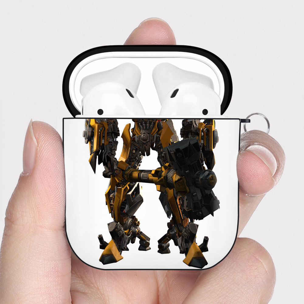（画像用） Transformers トランスフォーマー AirPods 第2世代保護ケース ハードシェル ブラック 耐衝撃・防指紋・カラビナ付き