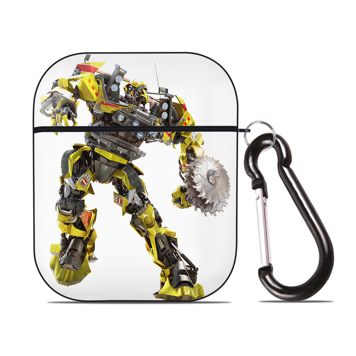 （画像用） Transformers トランスフォーマー AirPods 第2世代保護ケース ハードシェル ブラック 耐衝撃・防指紋・カラビナ付き