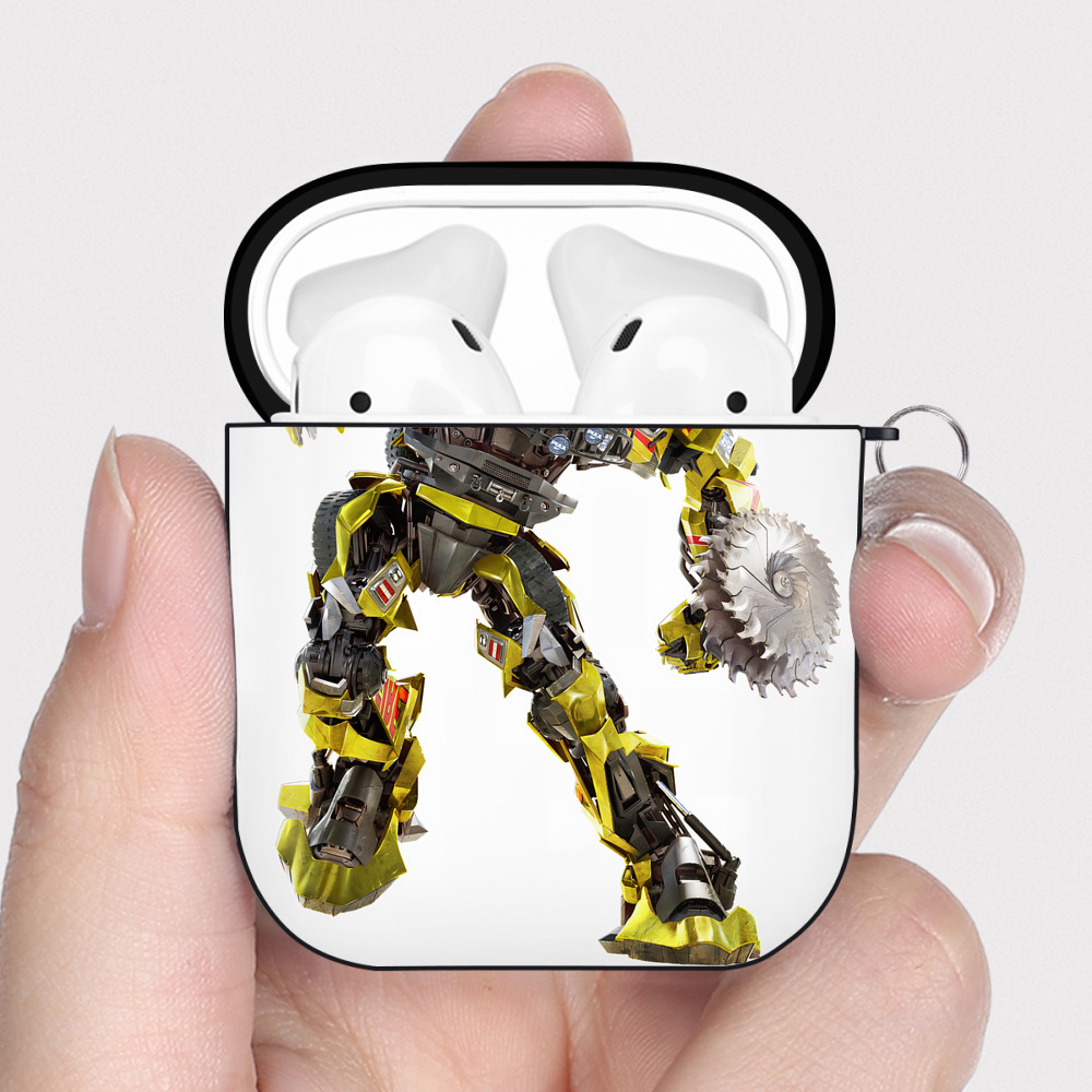 （画像用） Transformers トランスフォーマー AirPods 第2世代保護ケース ハードシェル ブラック 耐衝撃・防指紋・カラビナ付き