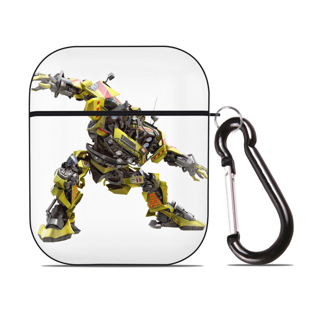 （画像用） Transformers トランスフォーマー AirPods 第2世代保護ケース ハードシェル ブラック 耐衝撃・防指紋・カラビナ付き