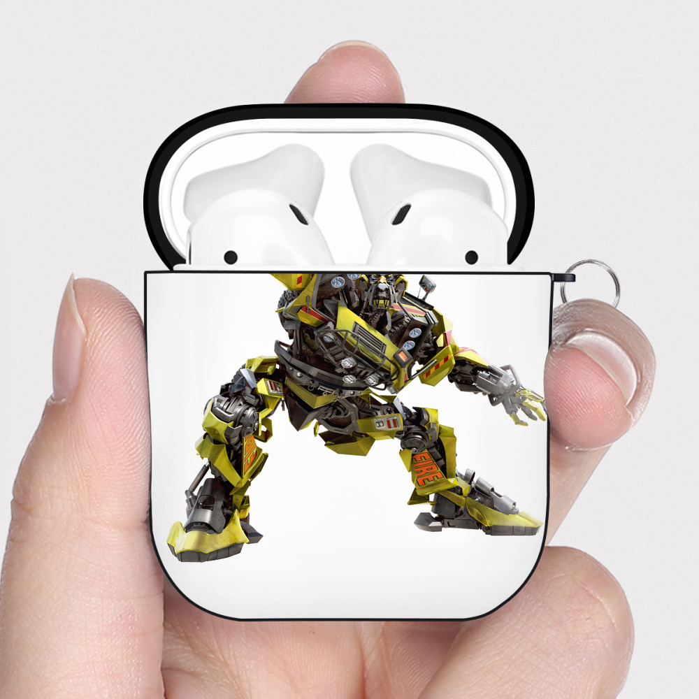 （画像用） Transformers トランスフォーマー AirPods 第2世代保護ケース ハードシェル ブラック 耐衝撃・防指紋・カラビナ付き