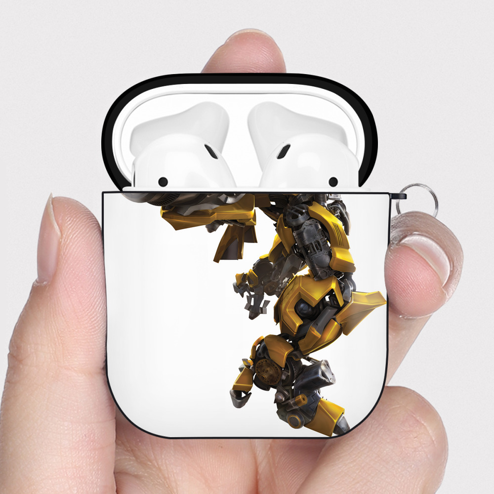 （画像用） Transformers トランスフォーマー AirPods 第2世代保護ケース ハードシェル ブラック 耐衝撃・防指紋・カラビナ付き